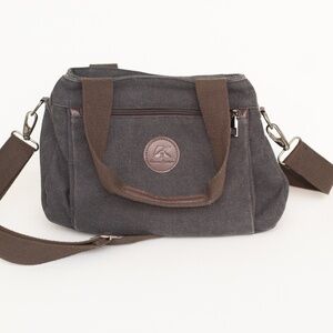 Women's Dark Gray Canvas Crossbody Bag